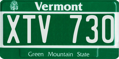 VT license plate XTV730
