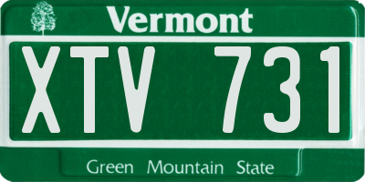 VT license plate XTV731