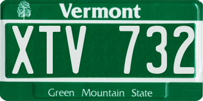 VT license plate XTV732