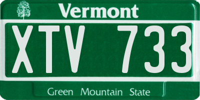 VT license plate XTV733
