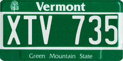 VT license plate XTV735