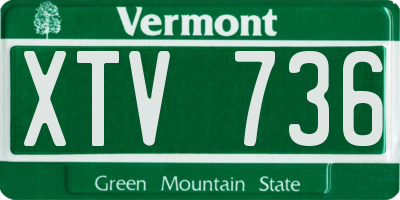 VT license plate XTV736