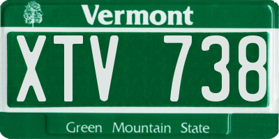 VT license plate XTV738