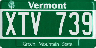 VT license plate XTV739