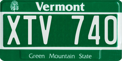 VT license plate XTV740