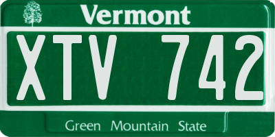 VT license plate XTV742