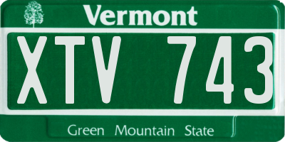 VT license plate XTV743