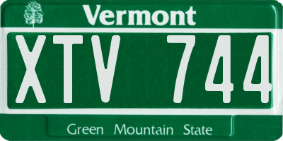 VT license plate XTV744
