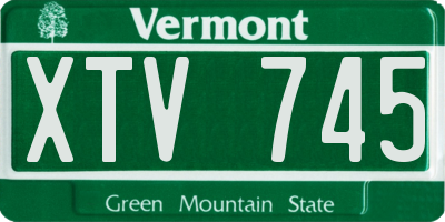 VT license plate XTV745