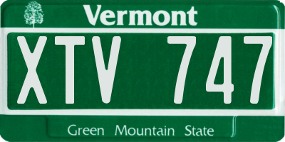 VT license plate XTV747