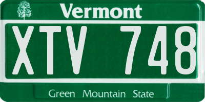 VT license plate XTV748
