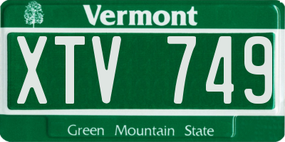 VT license plate XTV749