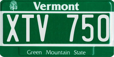 VT license plate XTV750