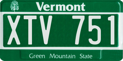 VT license plate XTV751