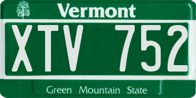 VT license plate XTV752