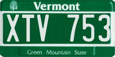 VT license plate XTV753