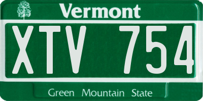 VT license plate XTV754