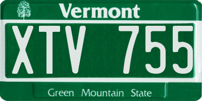 VT license plate XTV755