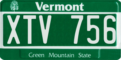 VT license plate XTV756