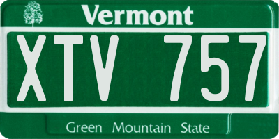 VT license plate XTV757