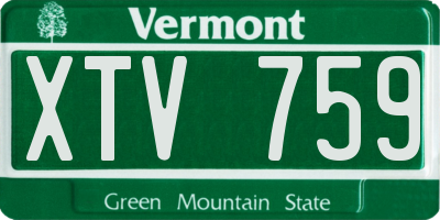 VT license plate XTV759