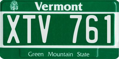 VT license plate XTV761