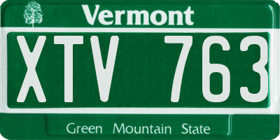 VT license plate XTV763