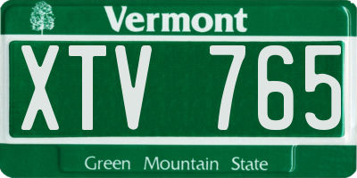 VT license plate XTV765