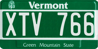 VT license plate XTV766