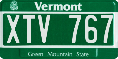 VT license plate XTV767