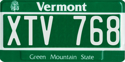 VT license plate XTV768