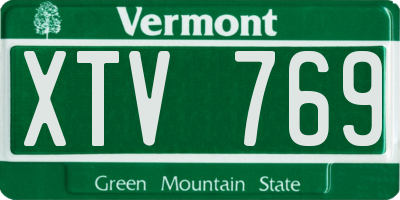 VT license plate XTV769