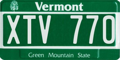 VT license plate XTV770