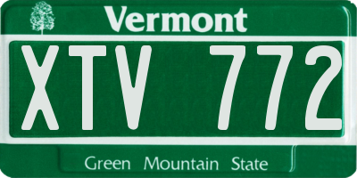 VT license plate XTV772