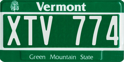 VT license plate XTV774