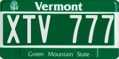 VT license plate XTV777