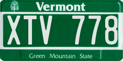 VT license plate XTV778