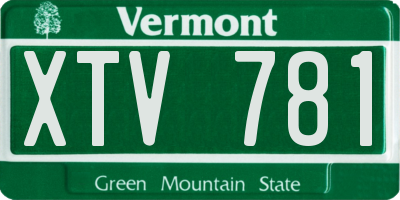VT license plate XTV781