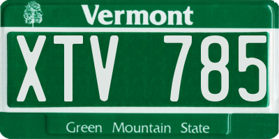 VT license plate XTV785