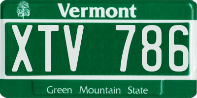 VT license plate XTV786