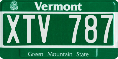 VT license plate XTV787
