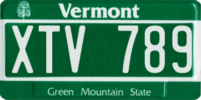 VT license plate XTV789