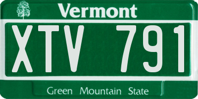 VT license plate XTV791