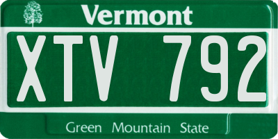 VT license plate XTV792