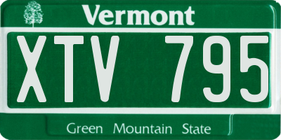 VT license plate XTV795