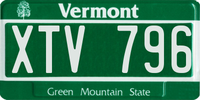 VT license plate XTV796