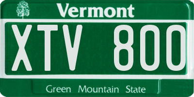 VT license plate XTV800