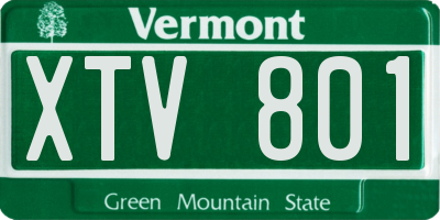 VT license plate XTV801