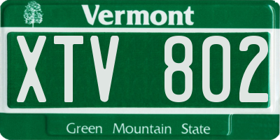 VT license plate XTV802