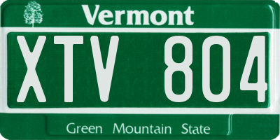 VT license plate XTV804